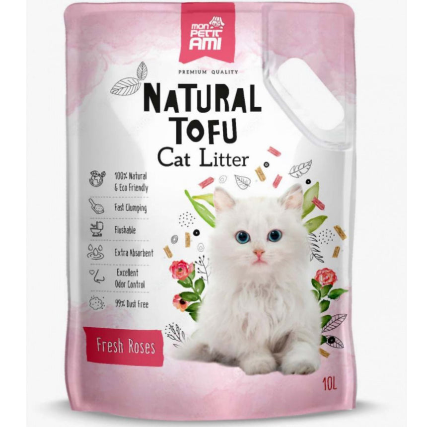 Asternut igienic pentru pisici Mon Petit Ami Tofu Piersica, 5L