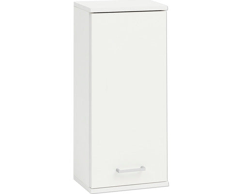 Dulap Baie Suspendat Lorenz O300, 1 Usa 2 Polite, PAL, 70,8x30,3 cm, Alb Perlat