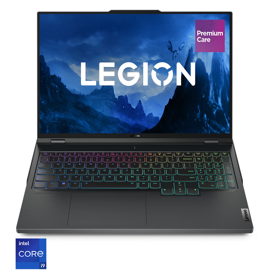 Laptop Gaming Lenovo Legion Pro 7 16IRX8H cu procesor Intel® Core™ i9-13900HX pana la 5.4 GHz, 16", WQXGA, IPS, 240Hz, 32GB, 2 x 1TB SSD, NVIDIA GeForce RTX 4090 16GB GDDR6, No OS, Onyx Grey, 3y on-site Premium Care