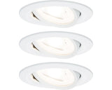 Spoturi Led Incastrate Nova Gu10 6, 5w Ø84 Mm, Becuri Led Cu 3 Trepte De Instensitate Incluse, Alb Mat, Pachet 3 Bucati