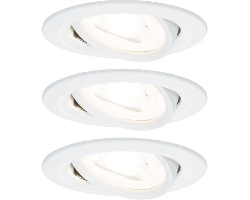 Spoturi Led Incastrate Nova Gu10 6, 5w Ø84 Mm, Becuri Led Cu 3 Trepte De Instensitate Incluse, Alb Mat, Pachet 3 Bucati