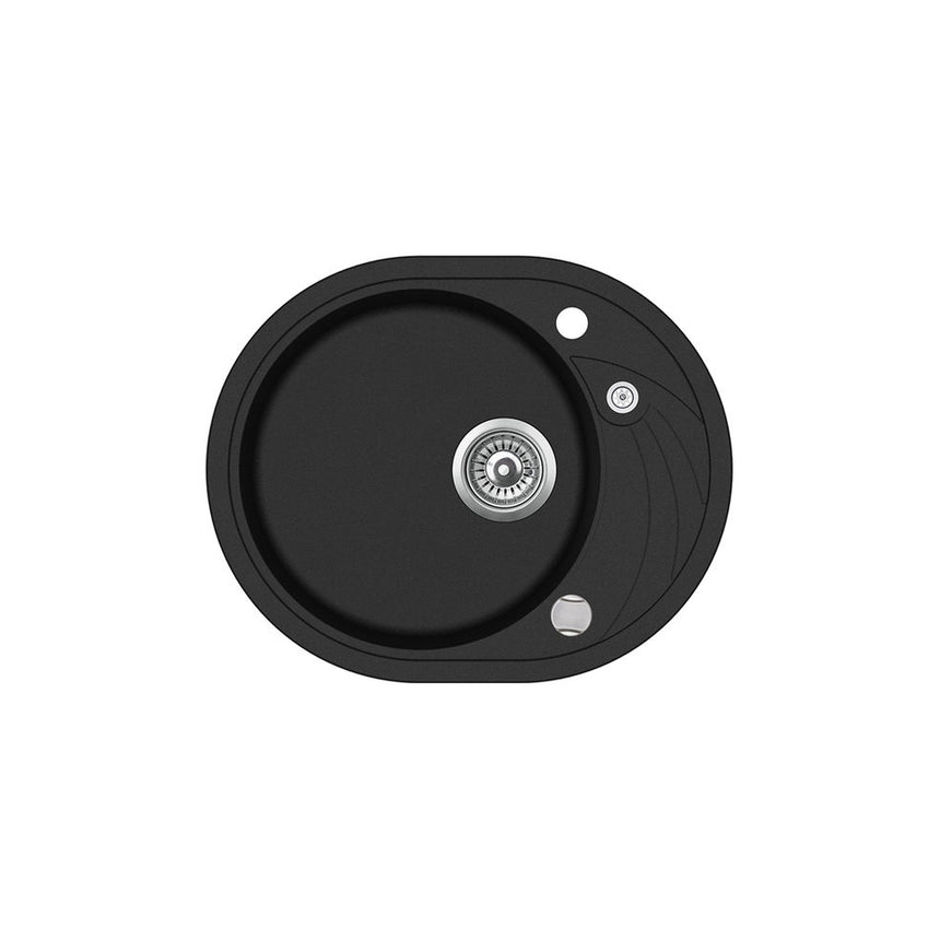 Chiuveta de bucatarie Teka CLAVE 45 S-TQ, 580 x 470 mm, granit, reversibila, negru metalizat