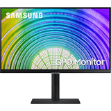 Monitor LED IPS Samsung 24", WQHD, 75Hz, 5ms, HDR10, DisplayPort, HDMI, USB, USB-C, FreeSync, Negru, LS24A600UCUXEN