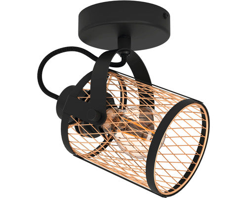 Spot Aplicat Dellow E27 Max. 1x40w, Negru/alama