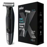 Aparat hibrid de barbierit si tuns barba Braun Series X XT5100 Wet&Dry, 4 piepteni, 1 cap pentru ingrijire corporala, Negru