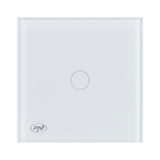 Intrerupator cap scara si cap cruce simplu cu touch PNI CS101W, 800W, indicator LED, sticla, Alb