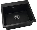 Chiuveta Bucatarie Cu O Cuva Fat Avangard 226 56x51 Cm, Fara Picurator, Fatgranit Black Metallic