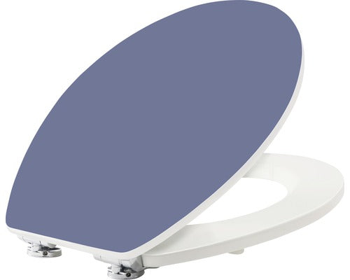 Capac WC form & style Color Edge, inchidere lenta, albastru mat, 46,5x37 cm