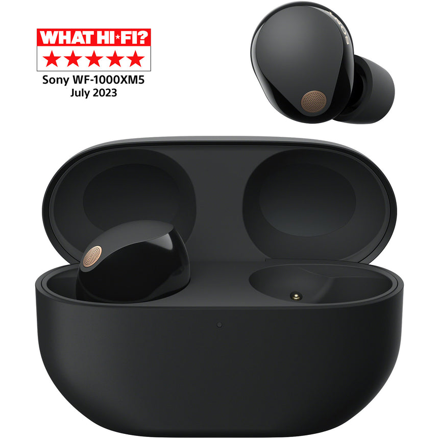 Casti Audio In-Ear Sony WF-1000XM5B, True Wireless, Bluetooth, Noise cancelling, Microfon, Autonomie de pana la 24 ore, Incarcare rapida, IPX4, Negru