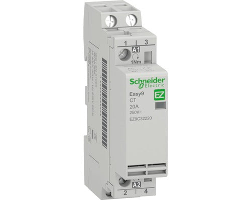 Contactor modular Schneider Electric Easy9 EZ9C32220, 2P, pentru tablouri electrice, 20A