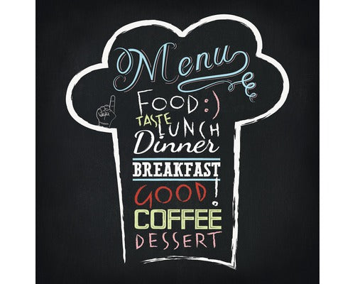 Tablou Sticla Menu 20x20 Cm
