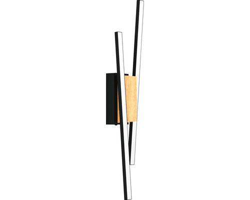Plafoniera/aplica cu LED integrat Panagria 2x6, 3W 1510 lumeni, negru/lemn