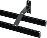 Galerie Dubla Aluminiu Melor, Prindere De Perete, Capat Pvc, Negru 110 Cm