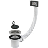 Ventil pentru chiuveta bucatarie Alcaplast A331 6/4", cu sita din otel inoxidabil DN70, si Preaplin Flexibil