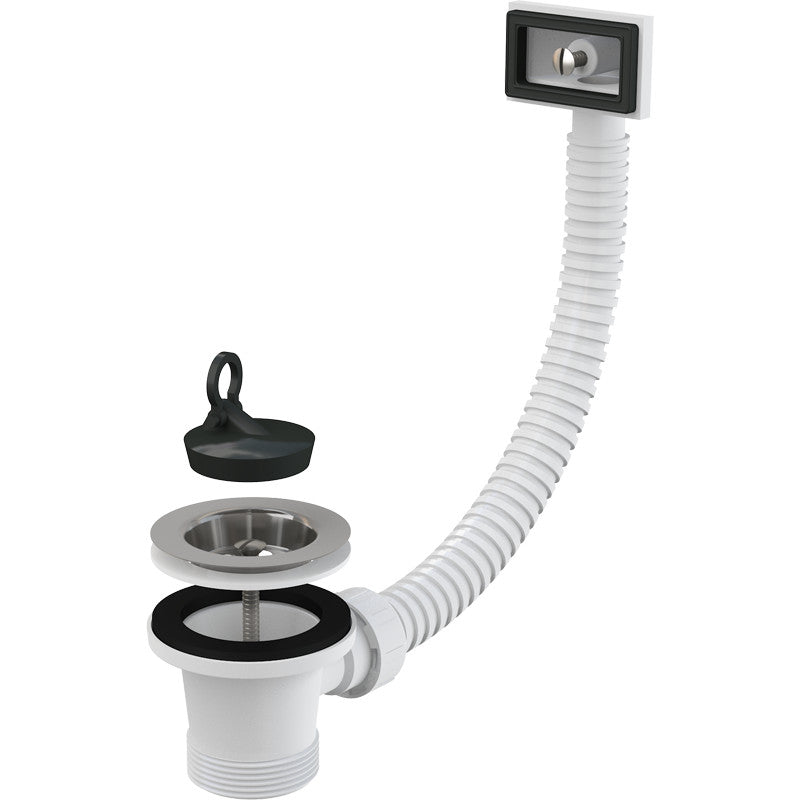 Ventil pentru chiuveta bucatarie Alcaplast A331 6/4", cu sita din otel inoxidabil DN70, si Preaplin Flexibil