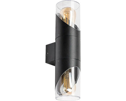 Aplica Sus/jos Novigrad E27 Max. 2x28w, Pentru Exterior Ip54, Plastic/negru