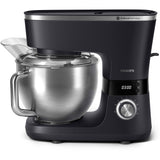 Robot de bucatarie Philips HR7962/21, seria 7000, 1000 W, 8 setari de viteza,Tehnologie ProKnead, Sistem de amestecare perfecta, carlige pentru aluat, paleta si tel, Castron de 5,5 l, Capac antistropire, Cronometru inteligent cu LED
