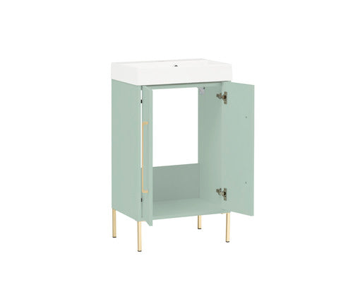Set Sarah 500, Include Baza Lavoar Suspendat si Lavoar, 50 cm, Verde Menta