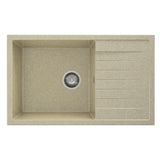 Chiuveta cu blat 80x49x21cm, cuva spatioasa, adanca, Granixit, Finisaj Sand 950