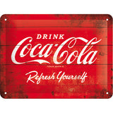 Tablou metalic - Coca-Cola - Refresh yourself - 15x20 cm