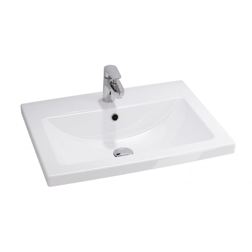 Lavoar baie suspendat alb lucios 60 cm, dreptunghiular, Cersanit Como