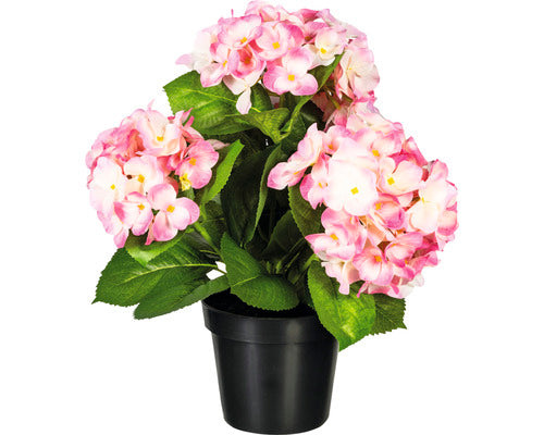 Planta Artificiala Hortensie In Ghiveci H 32 Cm Roz