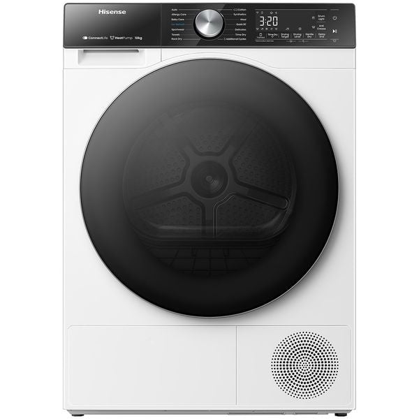 Uscator de Rufe HISENSE DH5S102BW, Pompa de Caldura, 10 kg, 17 Programe, Clasa A+++, Alb