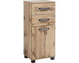 Dulap Baie Asezat Milan 400, 1 Usa 2 Sertare, PAL, 94,8x40,3 cm, Stejar Natur