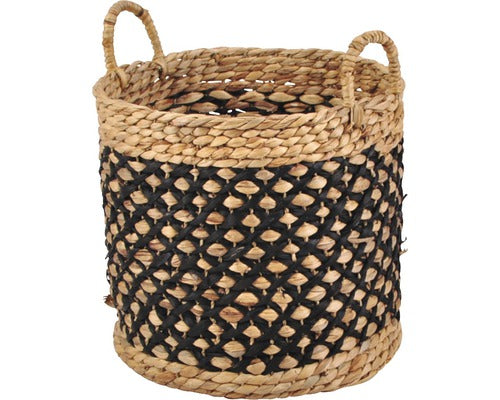 Cos Plante Din Iarba De Mare Ø 30 Cm Natur/negru
