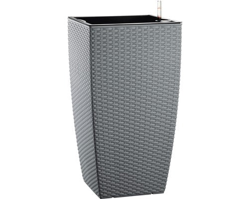 Ghiveci Lafiora Impletit Cu Sistem De Irigare, 36 X 36 X 66 Cm, Gri