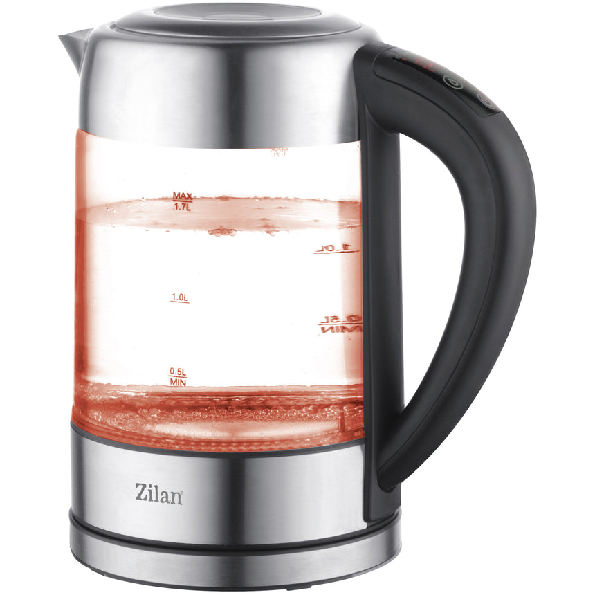 Fierbator Digital ZILAN ZLN-3949, 2200W, 1.7L, Control Temperatura, Iluminare LED, Sticla-Inox