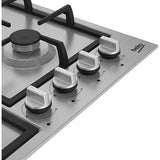 Plita incorporabila Beko HIYG64225SBO, Gaz, 4 arzatoare, Siguranta plita, Aprindere integrata, Gratare fonta, 60 cm, Inox