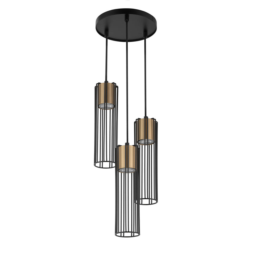 Lustra Fobia, Sigma, Metal, Soclu GU10, Negru/Auriu