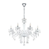 Candelabru CARPENTO, EGLO, E14, 8X40W, otel, crom, sticla, alb, 130 x 70 cm, IP20