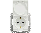 Priza 2p+e Simpla Schneider Sedna Design, Capac De Protectie, Obturatoare Alb