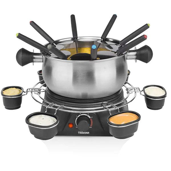 Set Aparat TRISTAR Fondue FO-1109, 1.3l, 1400W, Argintiu-Negru
