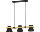Lustra Maccles E27 3x15w, Lemn/negru