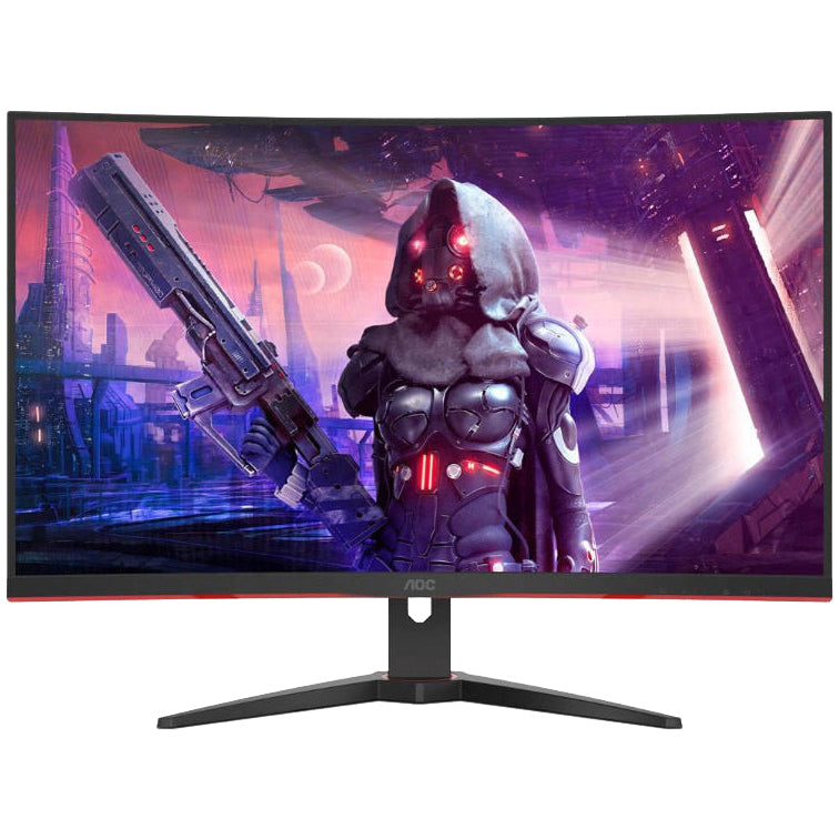 Monitor Gaming Curbat AOC LED VA 31.5'', Full HD, 165Hz, 1ms, FreeSync Premium, Low Input Lag, Display Port, 2xHDMI, VGA, C32G2AE/BK