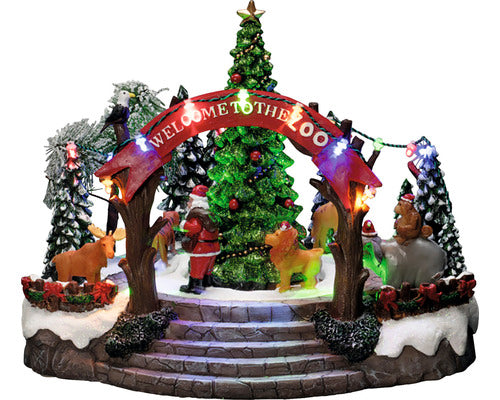 Figurina Craciun Zoo Konstsmide Cu Muzica 19 Led-uri Lumina Colorata