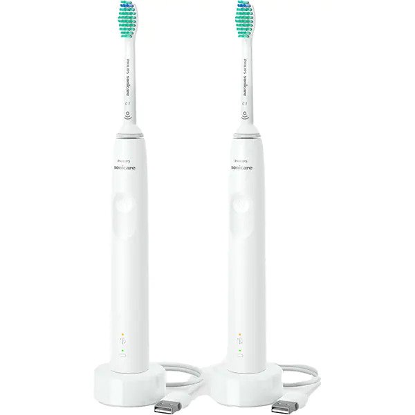 Philips Sonicare S3100 HX3675/13 periuta de dinti electrica, pachet dublu, alb