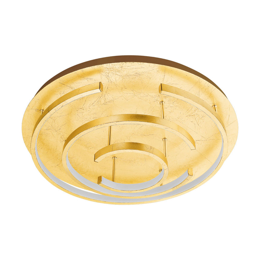 Plafoniera POZONDON, EGLO, LED, 24W, 2400 lm, lumina calda, otel, auriu, plastic, alb, 12 x 52 cm