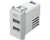 Priza Usb Dubla Tem Max. 2400 Mah, 1 Modul, Argintiu