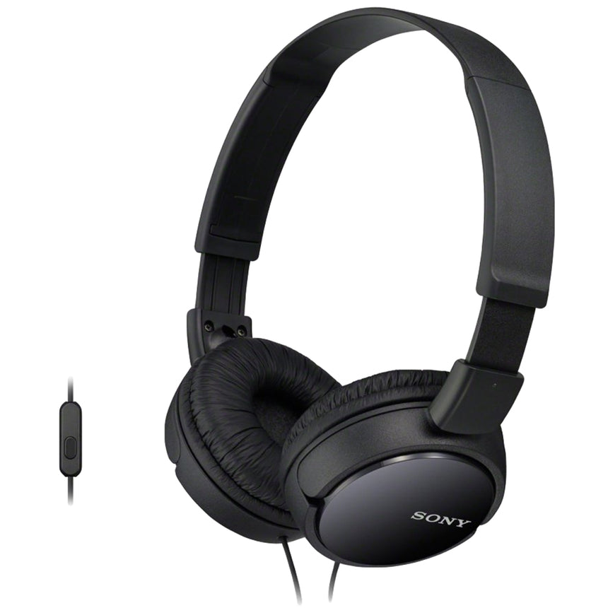 Casti On Ear Sony MDR-ZX110APB, Cu fir, Microfon, Negru