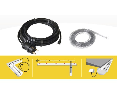 Cablu Degivrare Jgheaburi, Inclusiv Stecar Si Termostat, 450 W, 15 M, 230 V