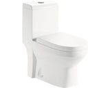 Set vas WC pe pardoseala, include rezervor si capac WC soft close, alb lucios