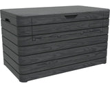 Dulap depozitare pentru gradina Dolomiti Toomax, 146x82 cm, inaltime 85 cm, volum 970 litri, plastic rezistent la radiatiile UV, gri-antracit