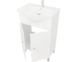 Set Mobilier Baie, Savini Due Best 50, Include Baza Lavoar, Lavoar Ceramic si Oglinda, Alb Lucios