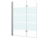 Paravan Cada Form & Style Cabia 112x140 Cm, 2 Elemente, Sticla Decor Dungi, Profil Crom