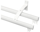 Galerie Dubla Aluminiu Melor, Prindere De Perete, Capat Pvc, Alb 100 Cm