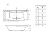 Cada de Baie Rectangulara Radaway Tilia,190x92x51 cm, Acril, WA1-03-190x090U, Alb
